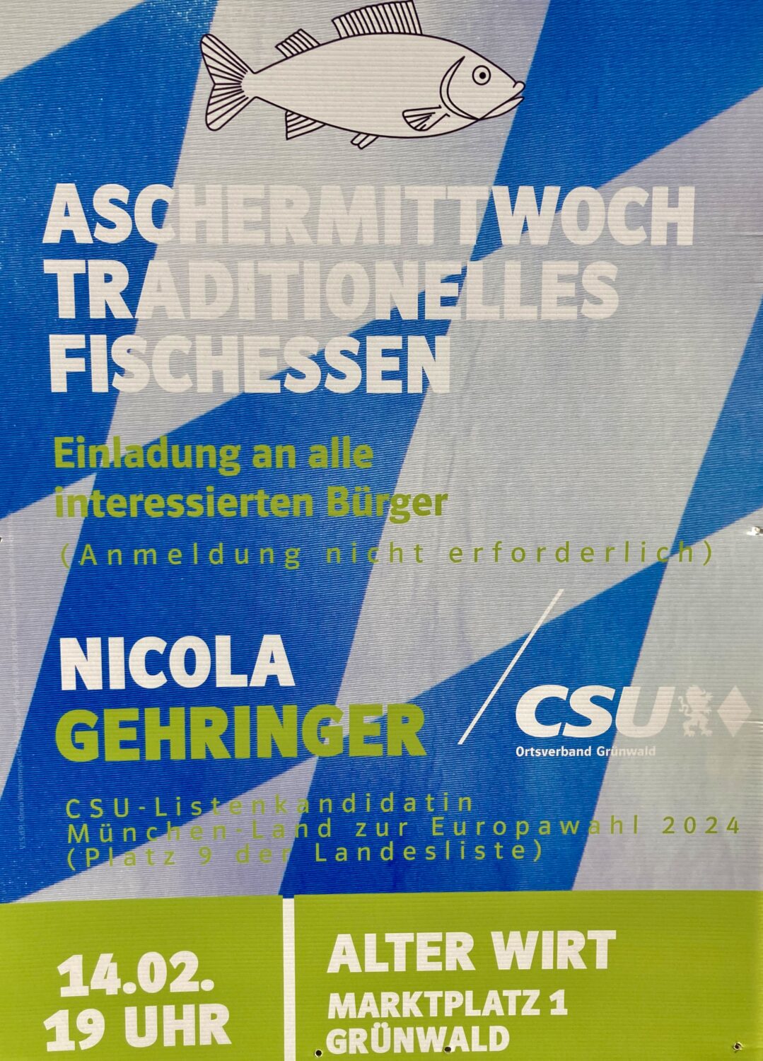 Read more about the article Fischessen 🐟 der CSU Grünwald am Aschermittwoch